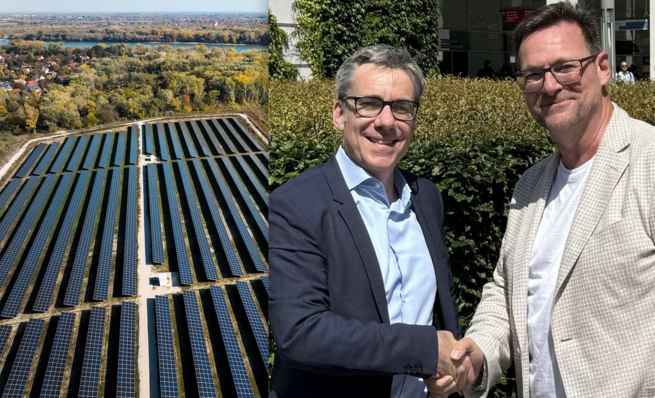  Christian Hürlimann (CEO Renewables bei MET Group, links) und Ralf Heinen (Gründer und Leiter Entwicklung bei ToRa).