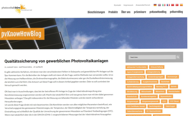 Das PV-Büro veröffentlicht regelmäßig profunde Fachartikel zu brennenden Themen unserer Branche.