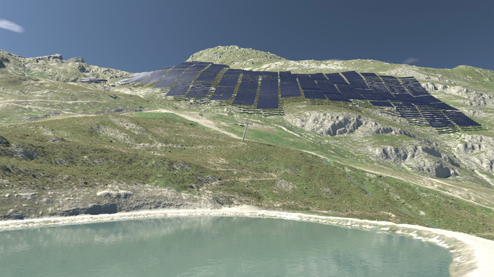 Der Kanton Graubünden gibt grünes Licht für das alpine Solarprojekt – so soll es mal aussehen.