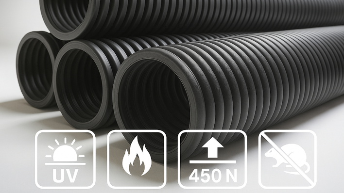 Schwarz bedeutet nicht automatisch, dass die Rohre UV-stabil sind.