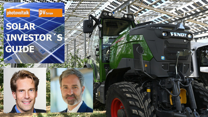 Stephan Schindele (rechts) und Karsten Schäfer erörtern die Chancen der Agri-PV in Europa.