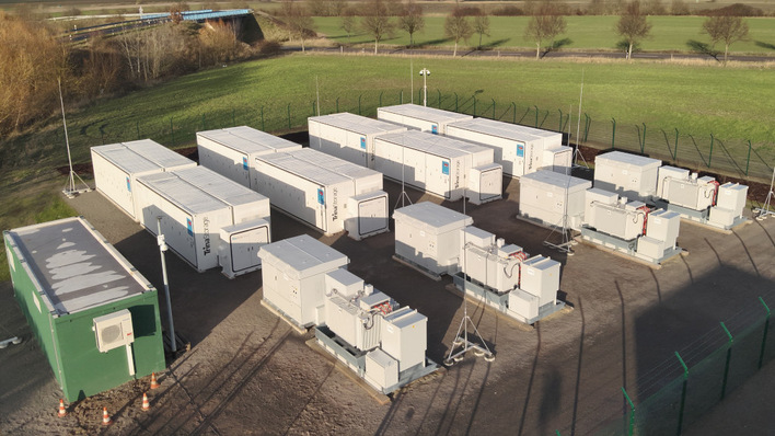 Der Batteriespeicher von Dynamic in Tangermünde mit 15,8 Megawatt Leistung.