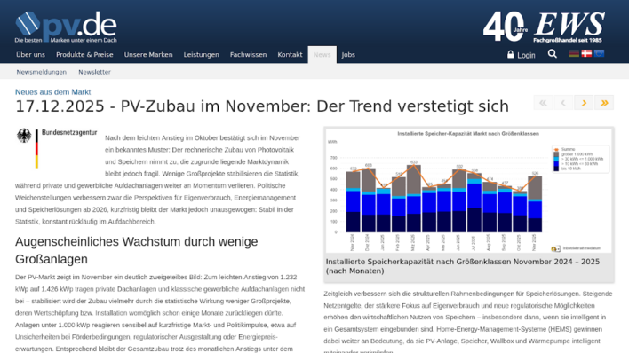 Weiterhin dominieren Großprojekte die Zubaustatistik der Photovoltaik in Deutschland.