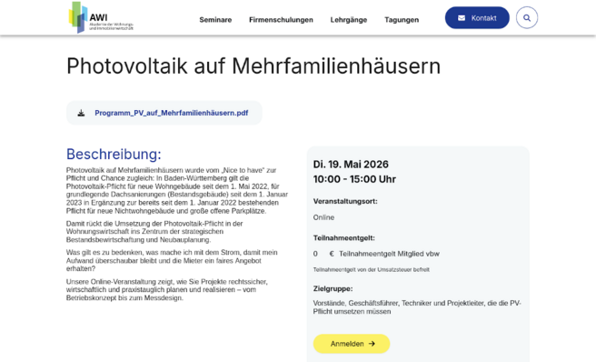 Programm und Anmeldung stehen im Internet bereit.