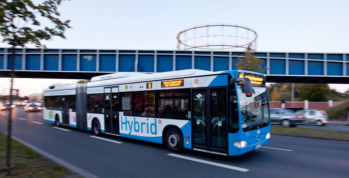 Ein Hybridbus fährt schon heute in Münster.