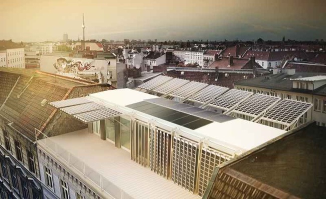 Noch Vision: Das neue Dach auf einem Altbau in Berlin.