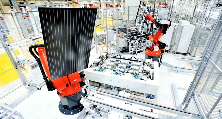 Die Produktion von Hanwha in Thalheim.