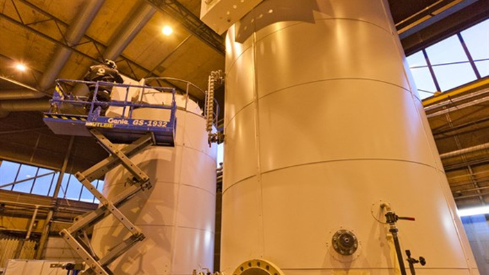 In diesen beiden Elektroden-Heizkesseln verheizt der Stromversorger N-Ergie aus Nürnberg überschüssigen Strom aus eigener Produktion.