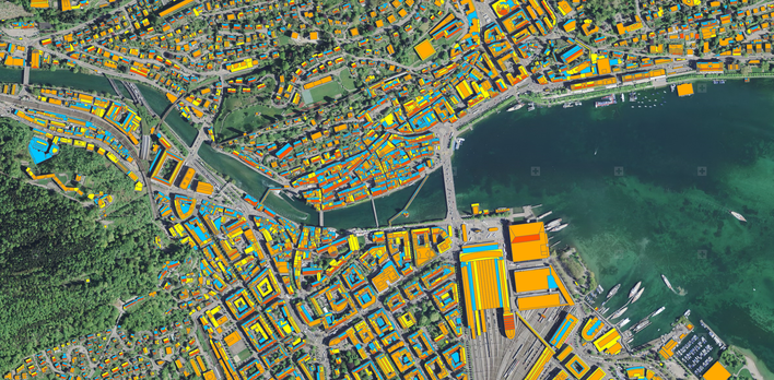 So sieht das solare Potenzial von Luzern im neuen Solarkataster aus.