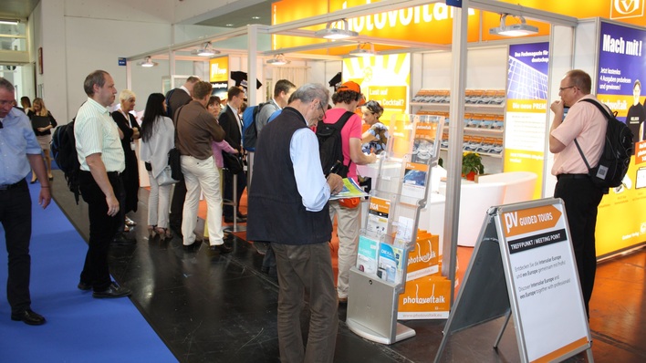 Der photovoltaik-Stand auf der Intersolar 2016.