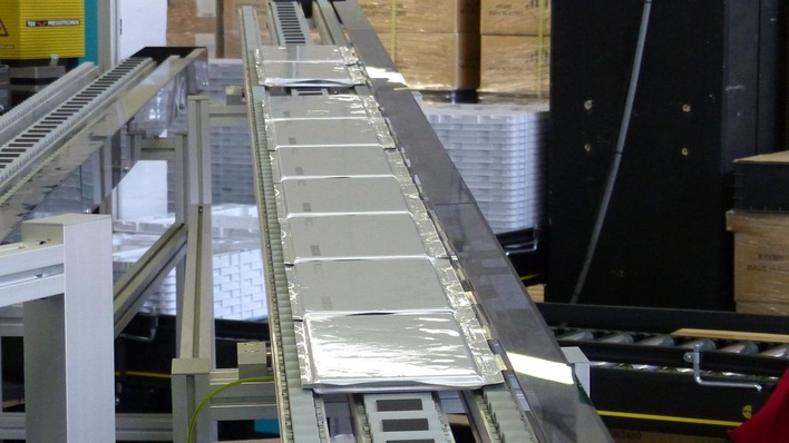 Die Batteriefertigung von Solarwatt in Frechen bei Köln.