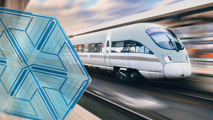 Die selbstklebenden organischen Solarfolien könten beispielsweise auf Zügen geklebt werden und damit Strom für die Bordelektrik liefern.