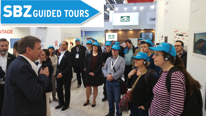 Mit den geführten Tpuren bekommen die Messebesucher einen schnellen Überblick über die Neuheiten der Gebäudetechnik.