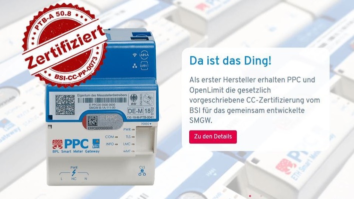 Als erster Hersteller erhalten PPC und Open Limit die gesetzlich vorgeschriebene CC-Zertifizierung.