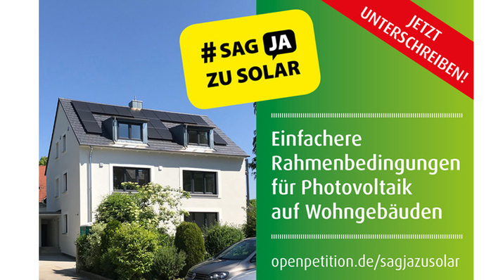Die Petition will eine Vereinfachung der Regeln für Solaranlagen erreichen.