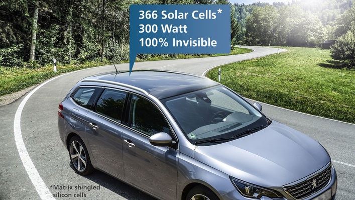 In diesem Autodach ist Photovoltaik integriert.