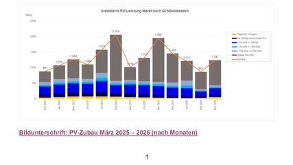 Zubau in verschiedenen Marktsegmenten im März 2026.