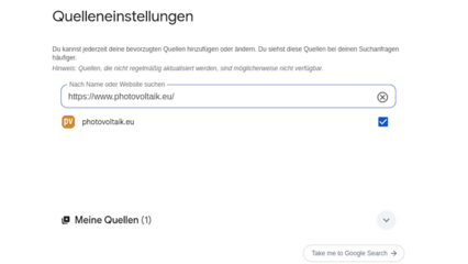 Mit dem Link genügt ein Haken, um die Quelle in Ihre Suchliste aufzunehmen.