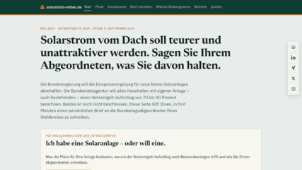 Die neue Website hilft bei der Ansprache von politischen Entscheidungsträgern.